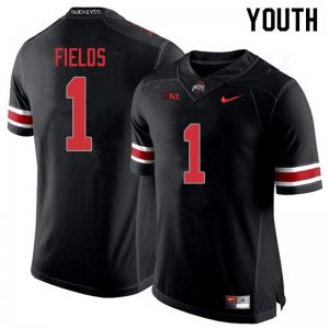 Youth NCAA Ohio State Buckeyes Justin Fields #1 College Stitched Authentic Nike Blackout Football Jersey ZG20B48AF